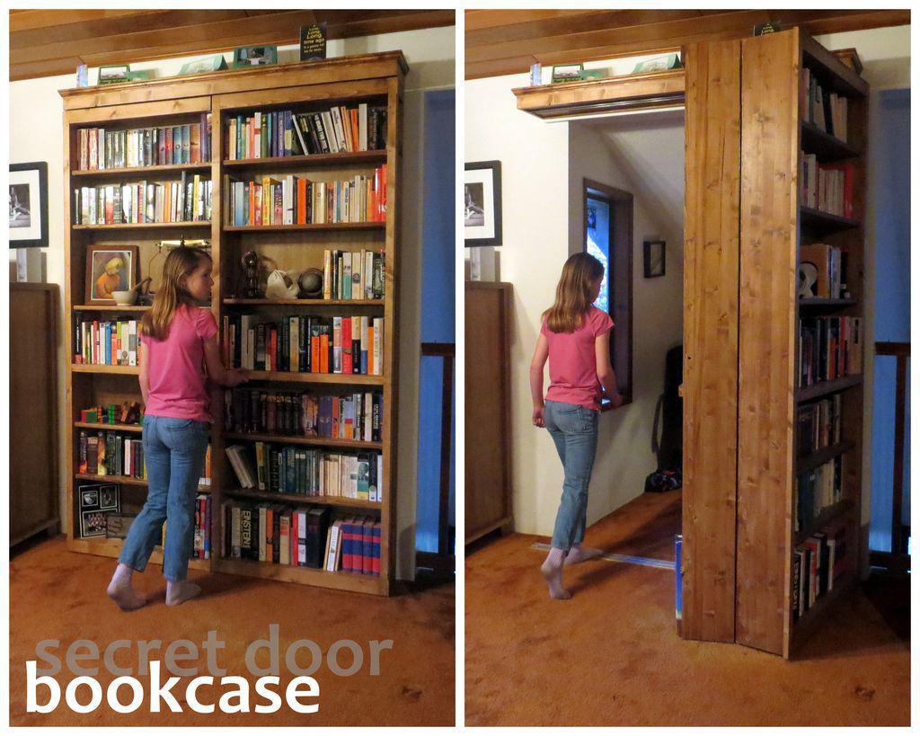 Как сделать секретную дверь из книжного шкафа-1
