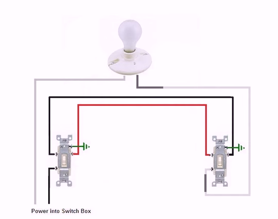 Схема подключения проходного выключателя-1