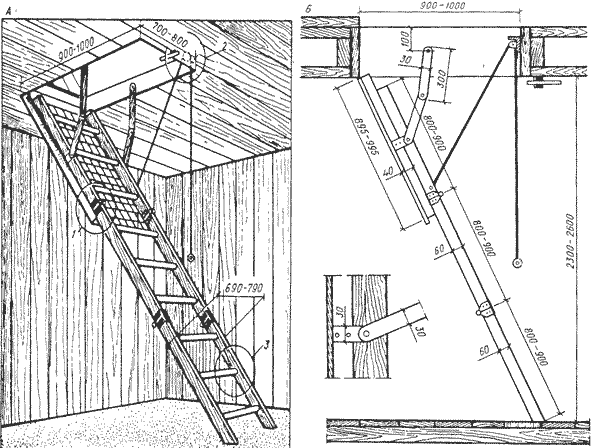 Процесс монтажа складной чердачной лестницы-6