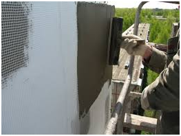 Качественное и надежное утепление стен снаружи-монтаж армирующей сетки и отштукатуривание утепленной поверхности-8