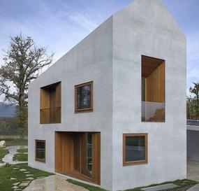 Симпатичный полностью бетонный домик от Clavienrossier Architectes